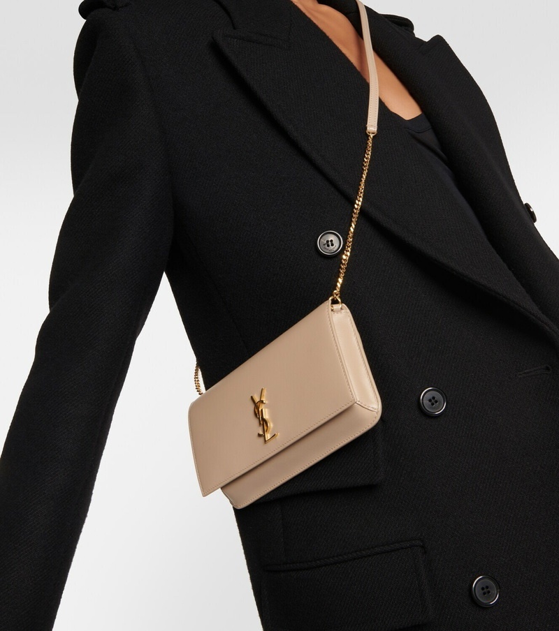 Túi YSL wallet on chain nâu cafe sữa logo vàng - SNV - 635095 (KT: 17* 8 - vừa 16prm k ốp)
