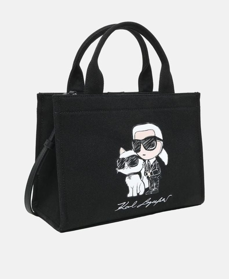 Túi shopper Karl đen logo ikon sketch - BFW30005 (KT: 25 × 19 × 10)