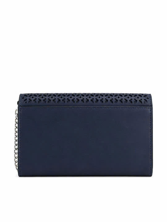 Túi wallet MK xanh navy logo bạc - 35S6S2ZC7Y - KT: 21x12x3