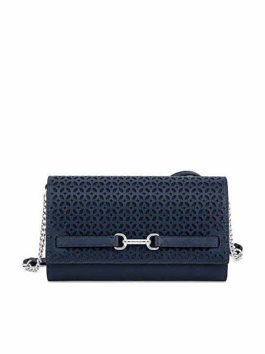 Túi wallet MK xanh navy logo bạc - 35S6S2ZC7Y - KT: 21x12x3