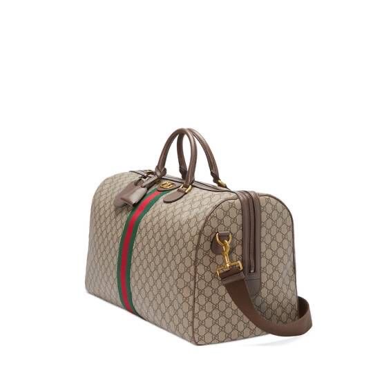 Túi xách tay GG size Medium nâu logo sọc xanh đỏ - SNV - 547953 - KT 44 x 27 x 23