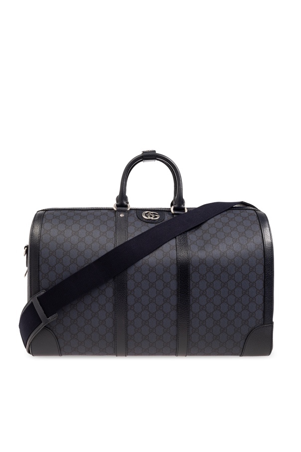 Túi xách tay GG xanh navy logo bạc size Large KT 52x31x28 - SNV - 724612