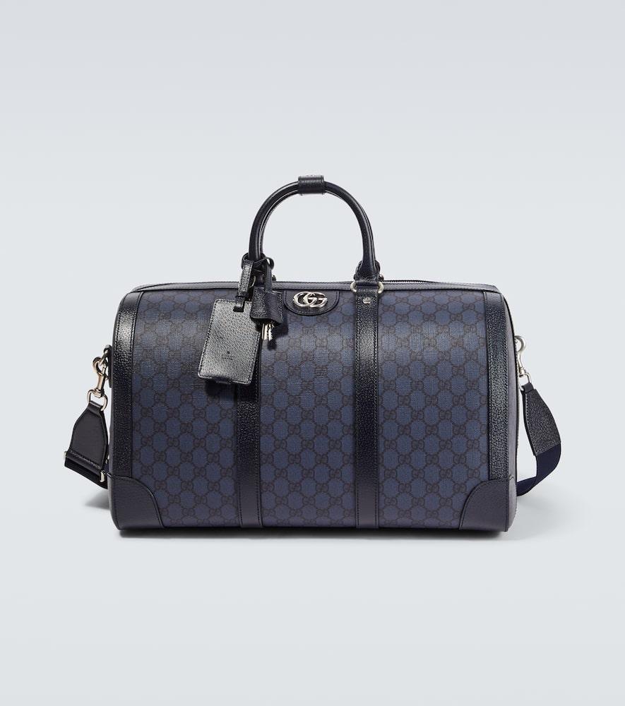 Túi xách tay GG xanh navy logo bạc size Large KT 52x31x28 - SNV - 724612