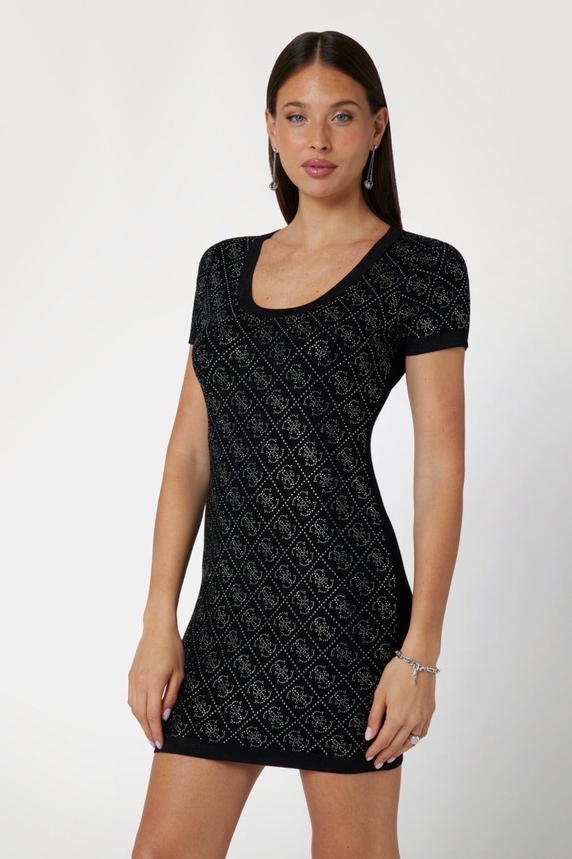 Váy Guess len đính đá mặt trước - đen
