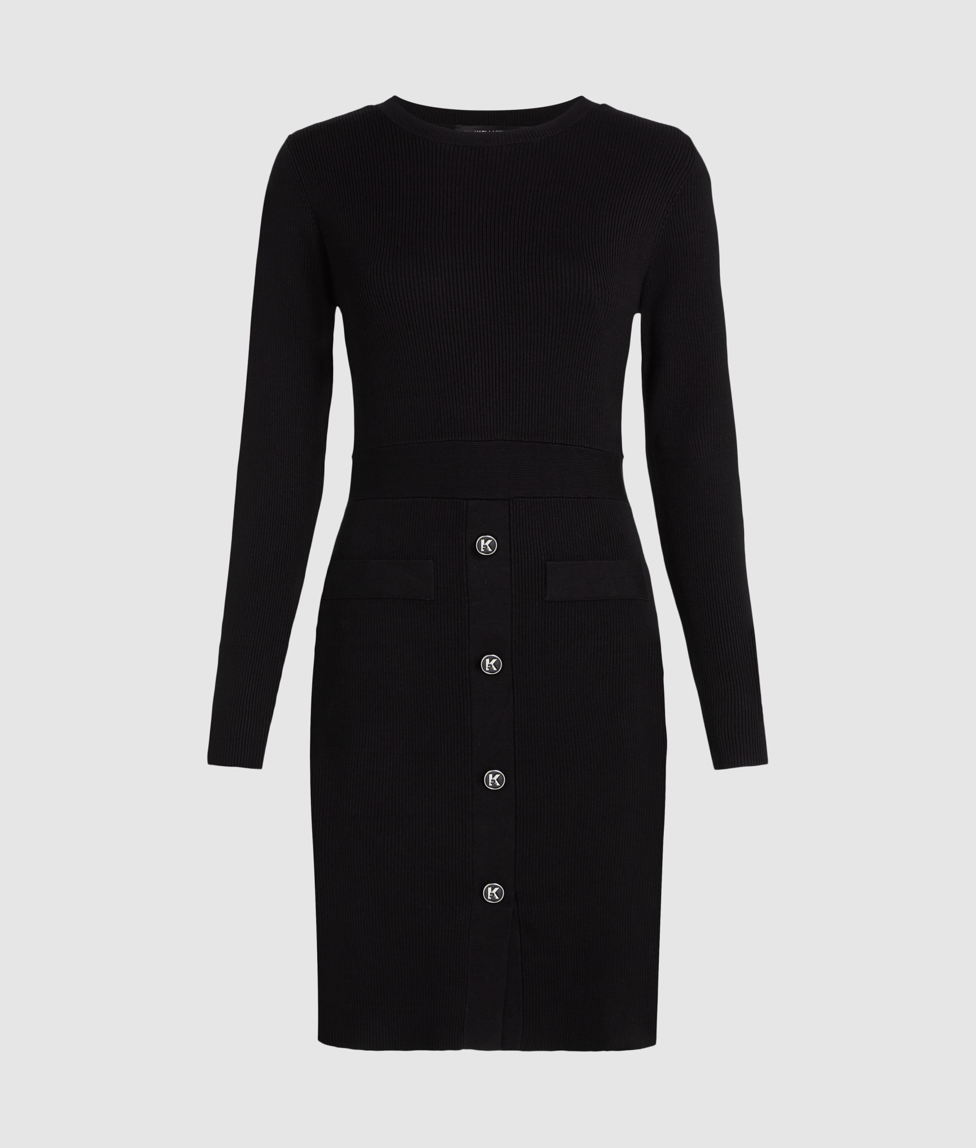 Váy len karl dài tay khuy logo k Button knitted BRW 13001