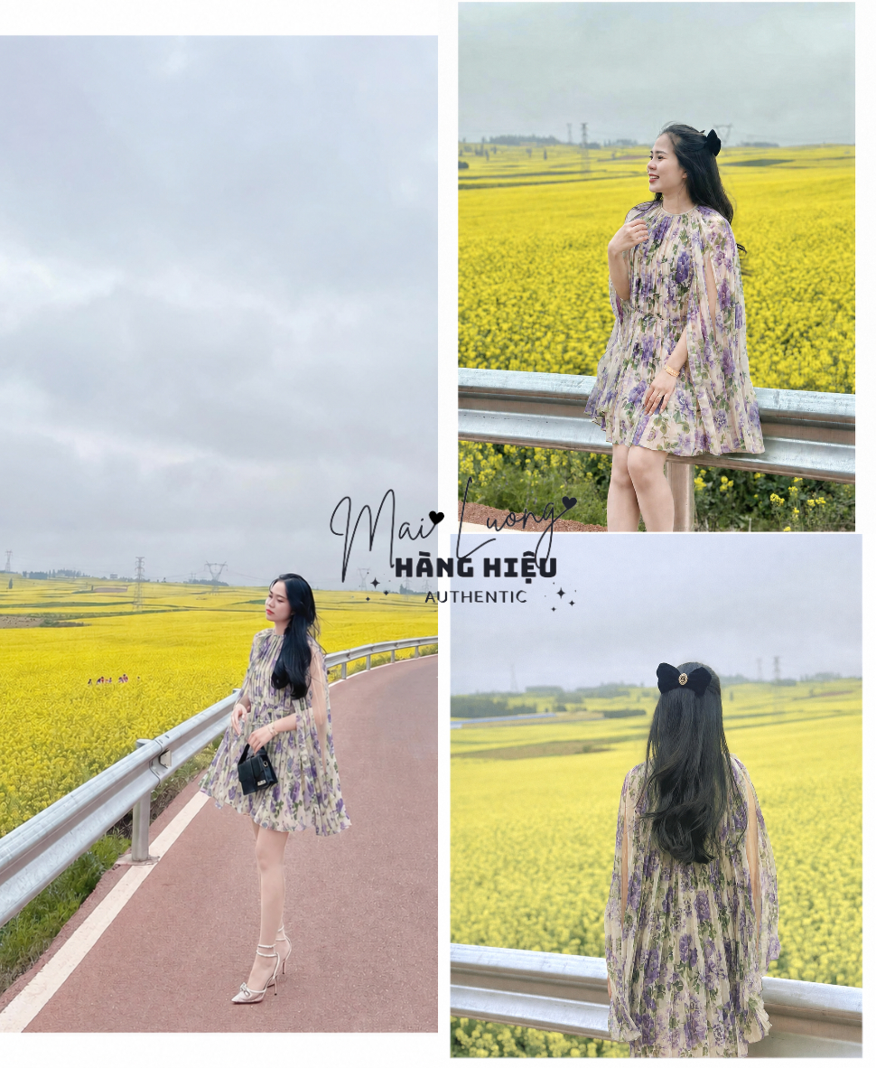 Váy lụa GG hoa tím (744918)