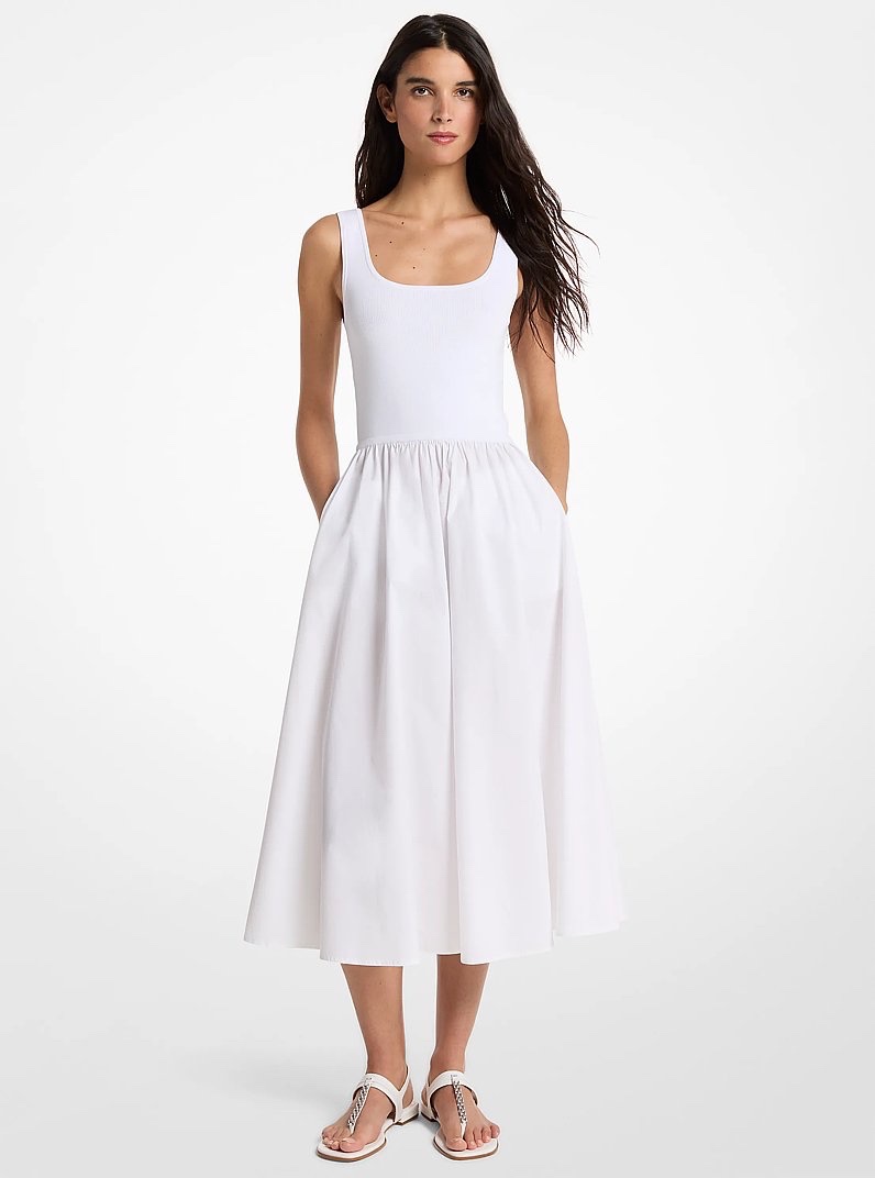 Váy maxi MK trắng 2 dây -J683GJ5ZV