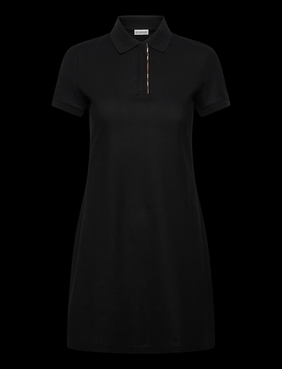 Váy polo BBR đen cổ line kẻ check - A1189