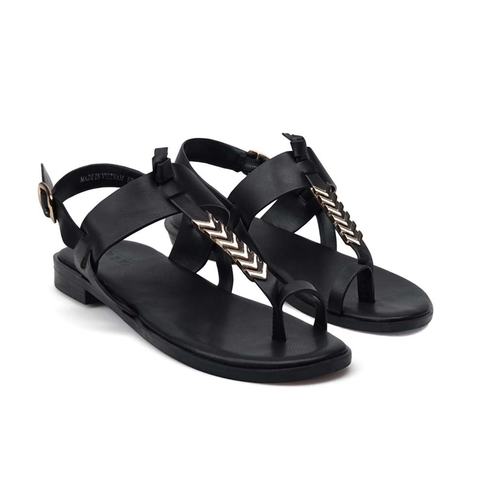 Giày sandal t-strap khóa trang trí