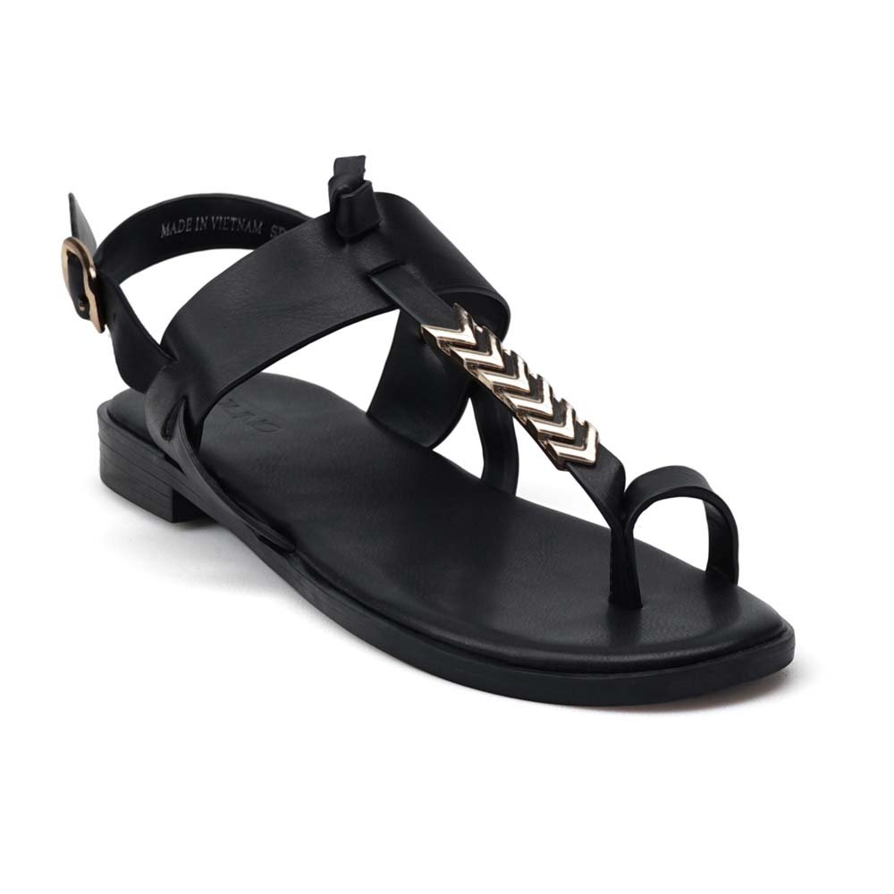 Giày sandal t-strap khóa trang trí