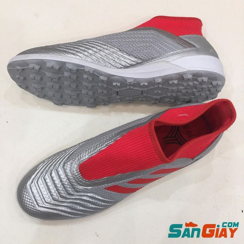 Giày bóng đá SG-Adidas Predator 19.3 Laceless TF-Bạc-43 1/3