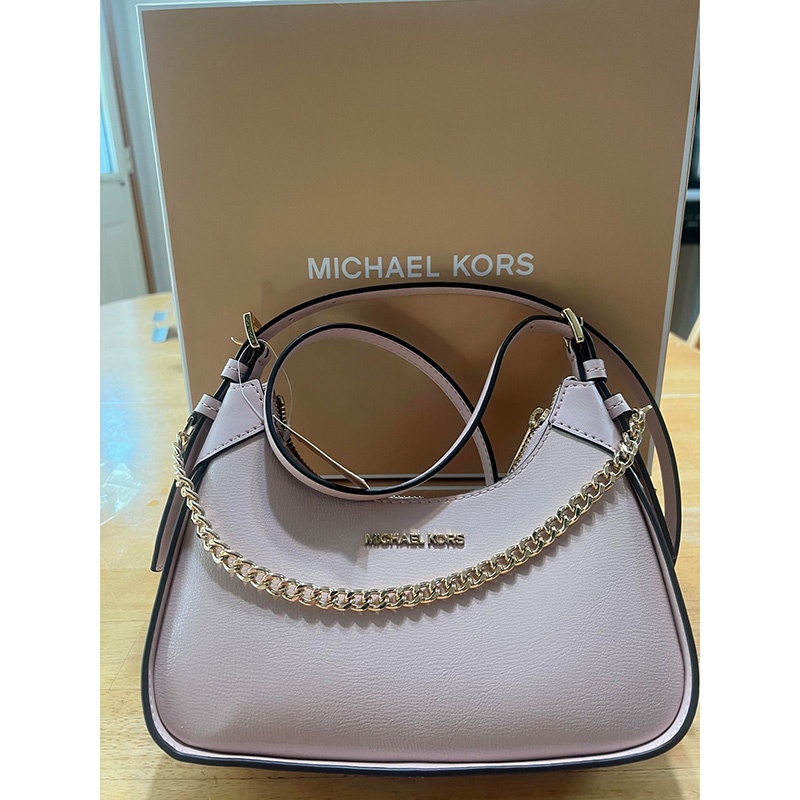 CA051 Giỏ cao cấp Michael Kors bằng da trơn - Trắng