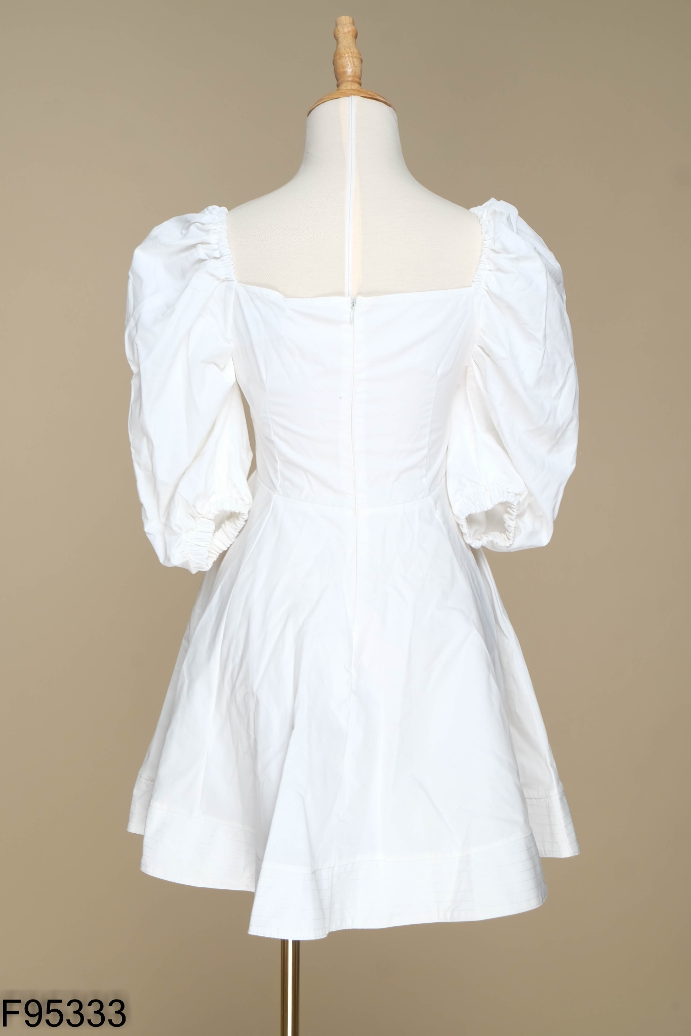Đầm trắng tay phồng bo chun, váy trắng cổ vuông xòe có dây buộc sau lưng -  V20FG | Lazada.vn