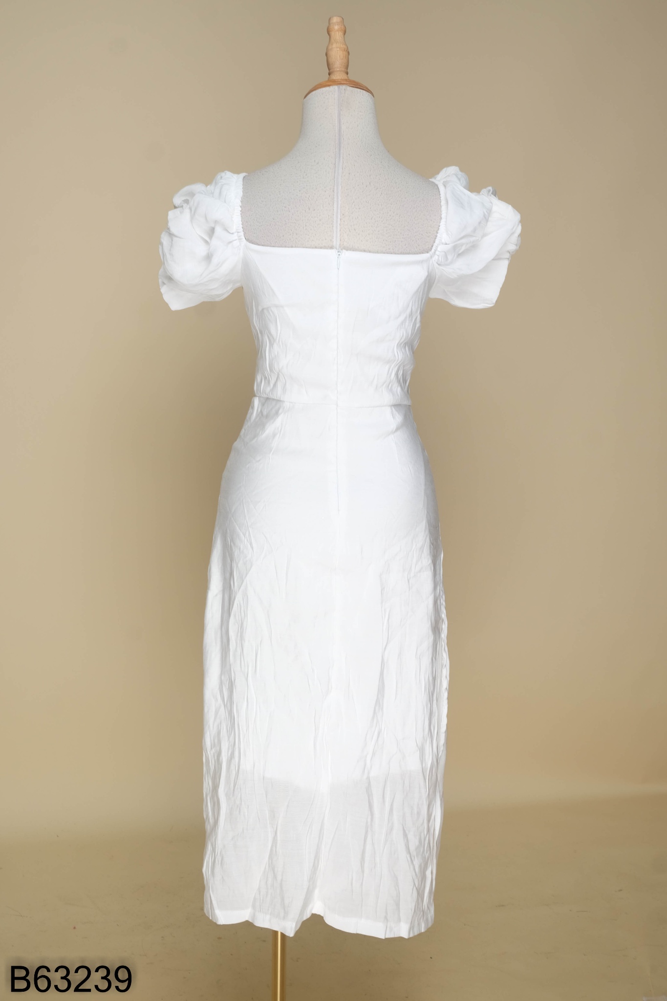 Váy trắng tiểu thư dáng suông dài, tay bồng nơ thắt cổ vuông chất vải ren  lót lụa YAME - Chân váy | ThờiTrangNữ.vn
