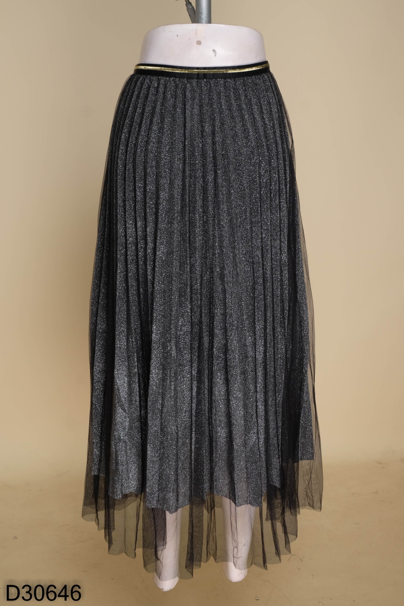 OHRYIYIE 2023 Thu Đông Vintage VOAN Váy Nữ Thun Cao Cấp Phối Lưới Chân Váy  Dài Xếp Ly Váy Tutu Nữ Jupe Longue / váy