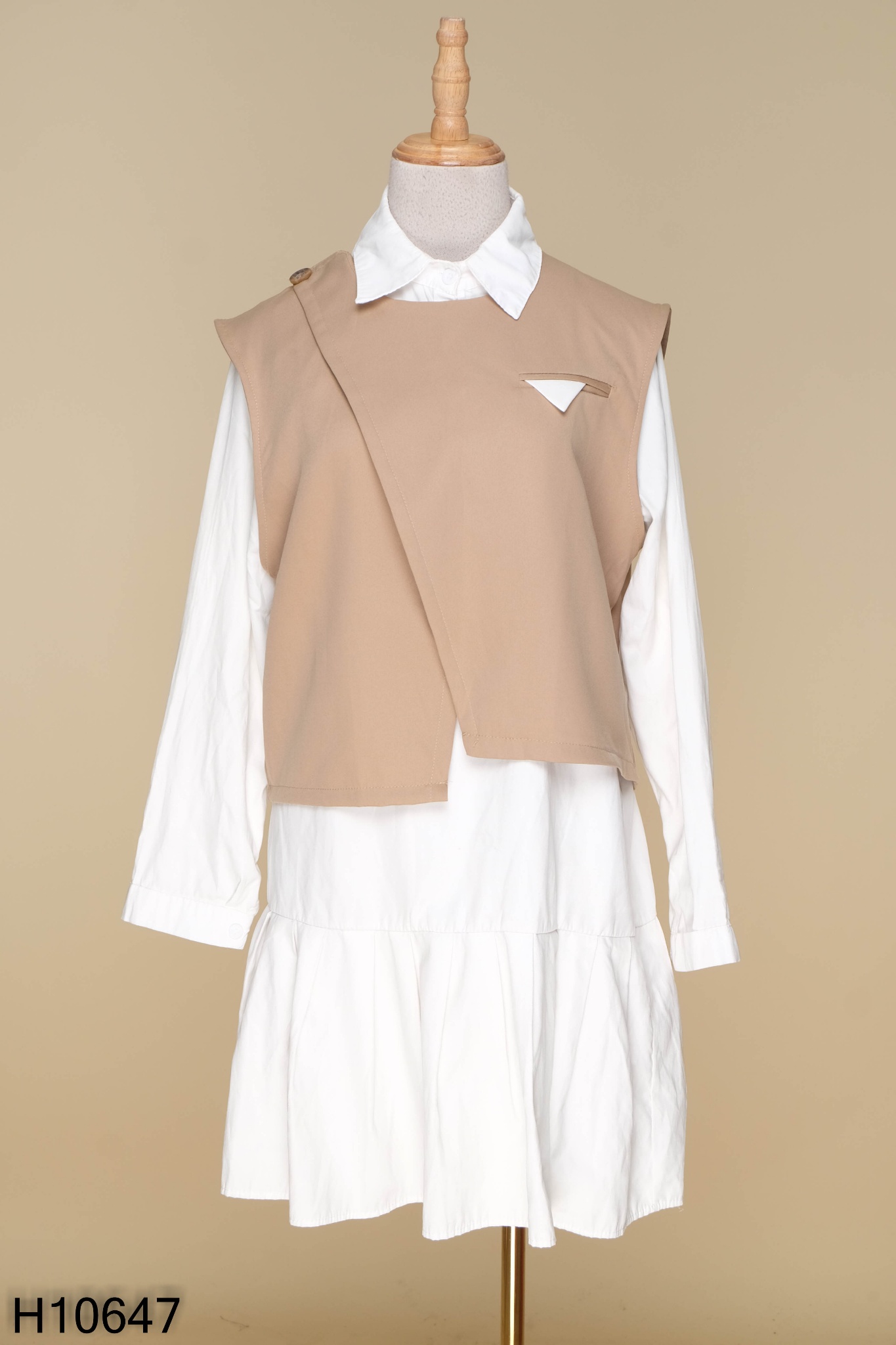 Áo Gilê nữ dáng dài cổ vest 4 cúc thời trang - Hanyza Store