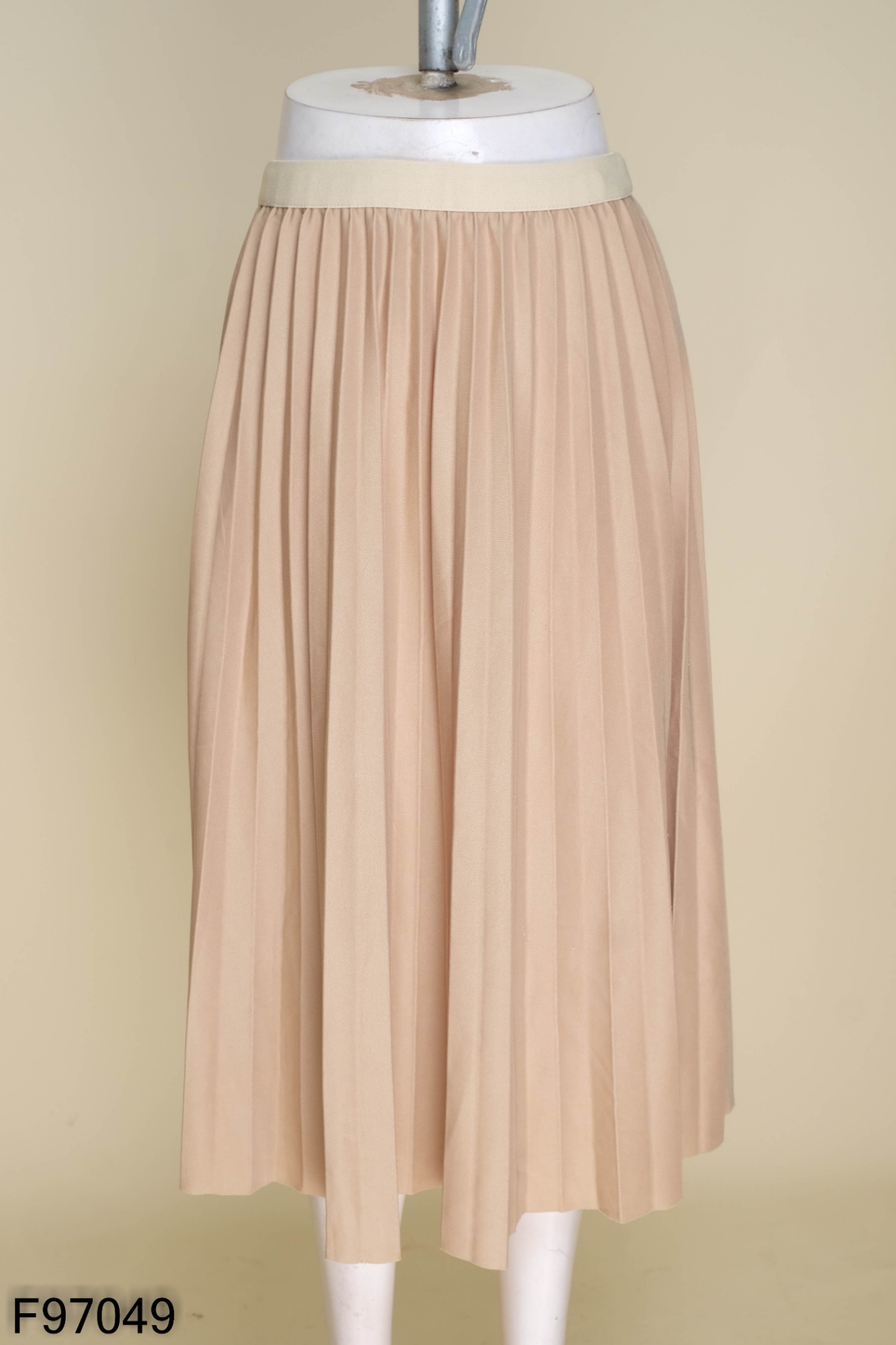 Chân váy midi xếp ly nhỏ vải thun (930-3m)