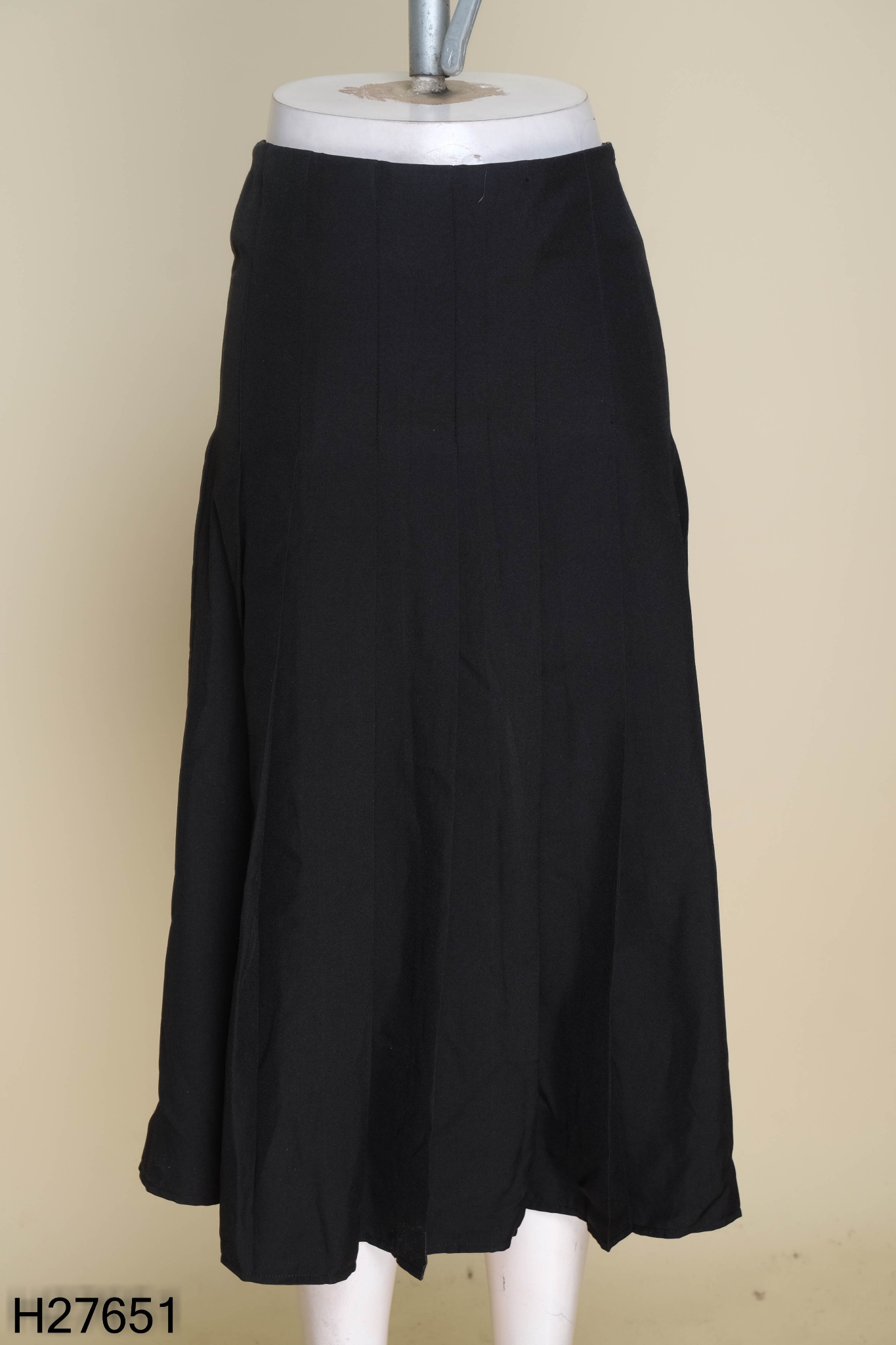 Chân váy xếp ly dáng dài hai màu đen ghi dài 90cm ms02 k kèm đai