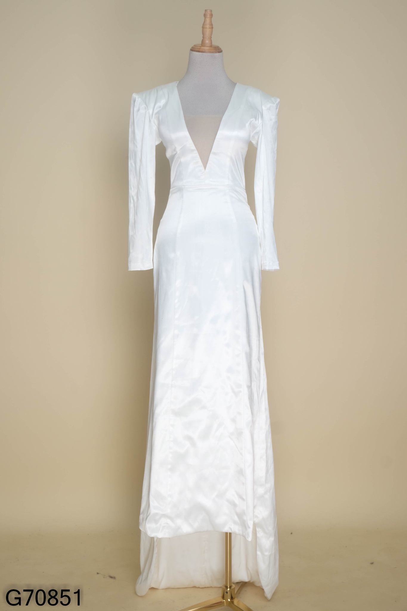 Giảm giá Đầm lụa trắng lụa xẻ tà dáng dài thiết kế tay phồng nhẹ nhàng tiểu  thư sang trọng - Mua Thông Minh