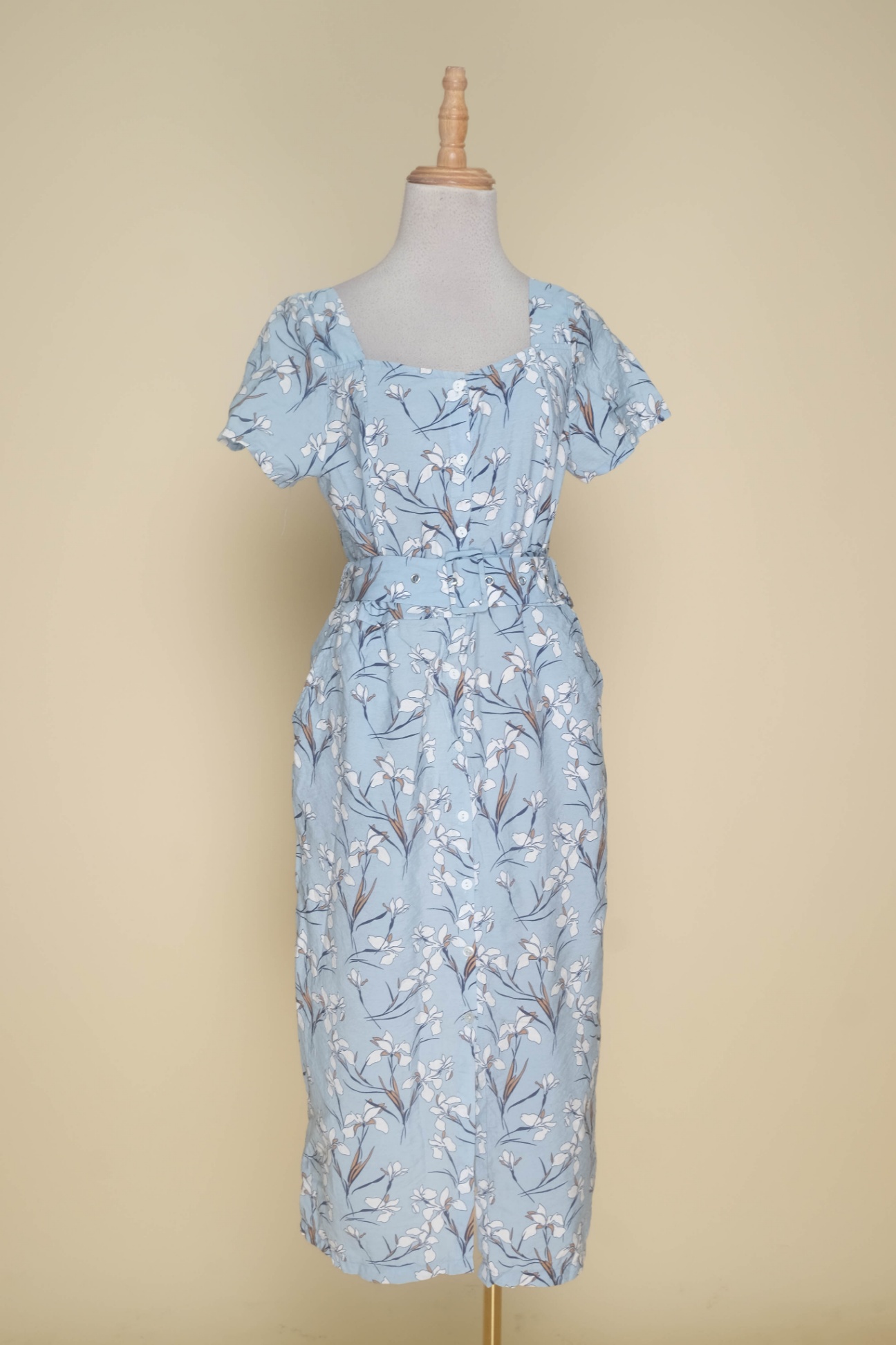 Mua Váy vintage hoa nhí cổ vuông phối ren, dáng xòe nhẹ - 017 | Tiki
