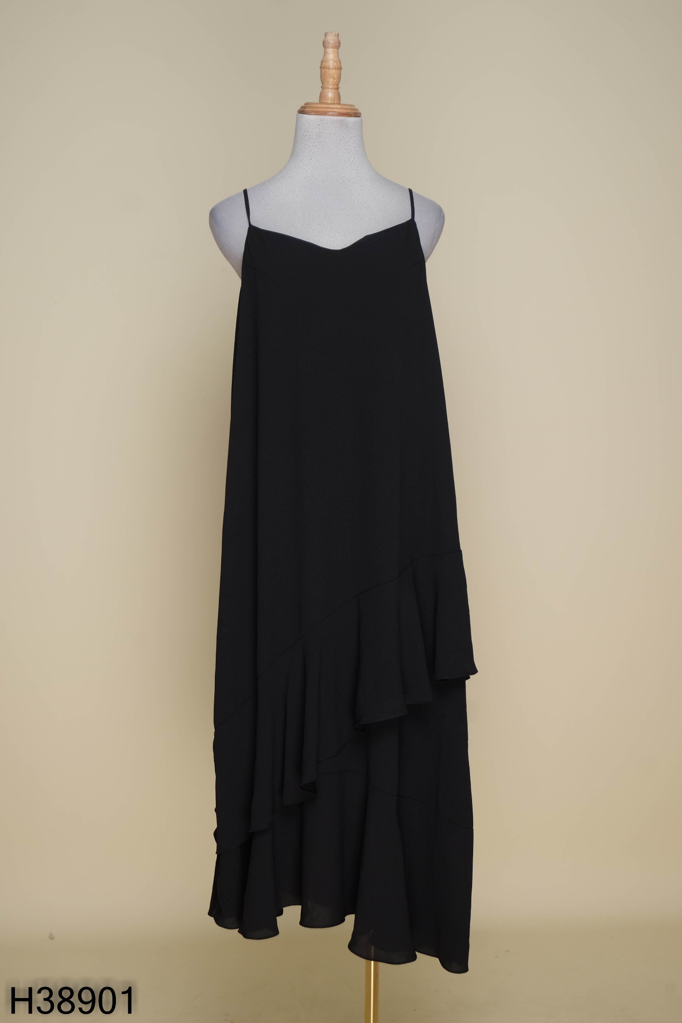 Đầm đen hai dây dáng suông HL17-40 | Thời trang công sở K&K Fashion