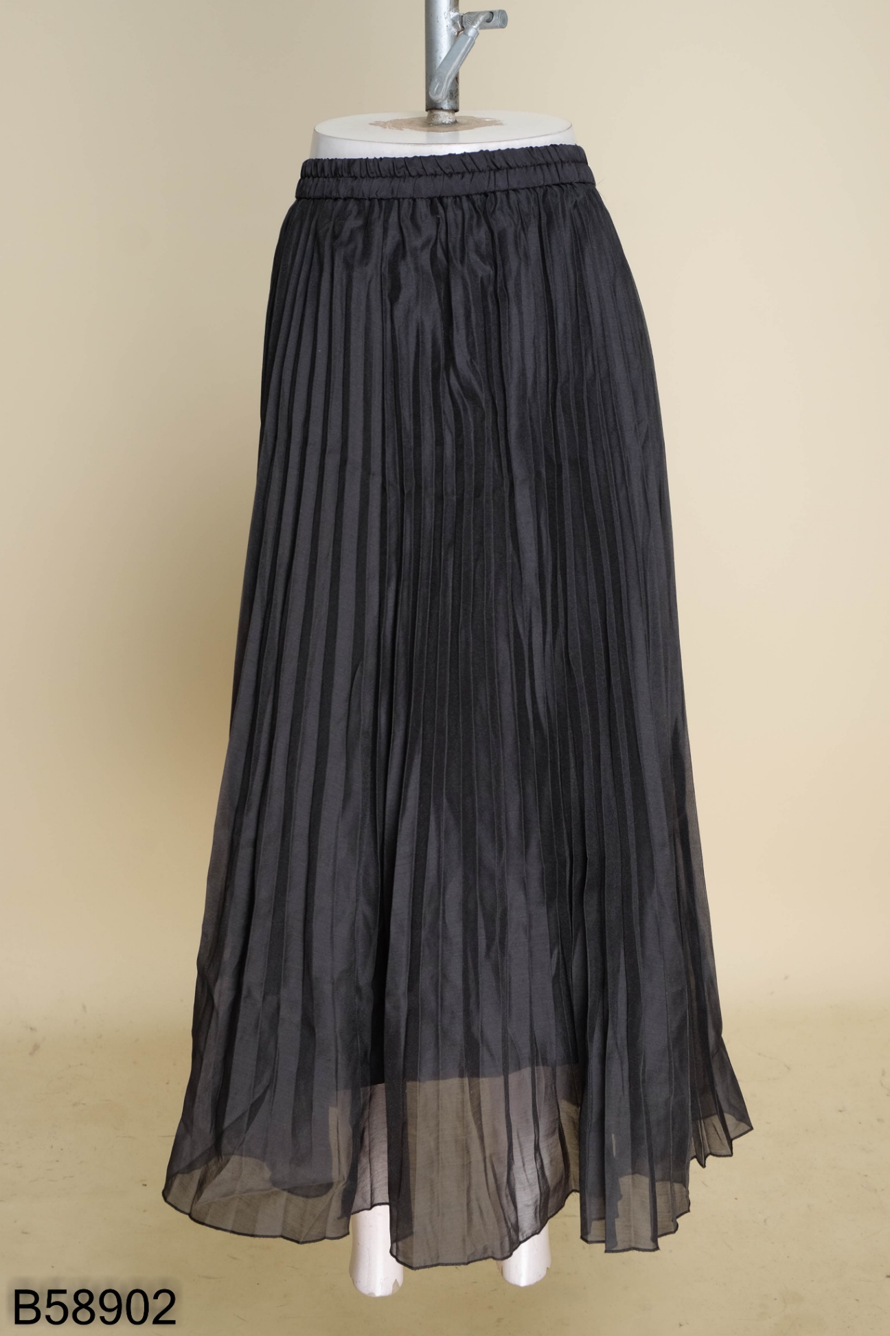 Quần áo người lớn: Chân váy nữ dáng dài qua gối phối bèo rất xinh hàng VNXK  màu đen