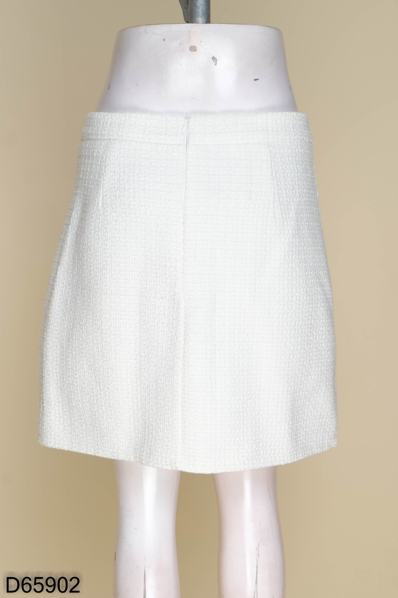 Váy dạ tweed cúc dọc trắng hồng – her-studios