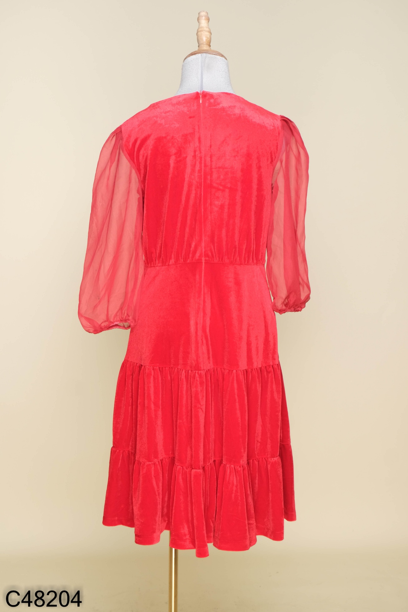 Váy Đầm Nhung Thiết Kế Misoul Phối Ngực Ren Tay Voan Sang Chảnh 122 - Đầm,  váy nữ | ThờiTrangNữ.vn