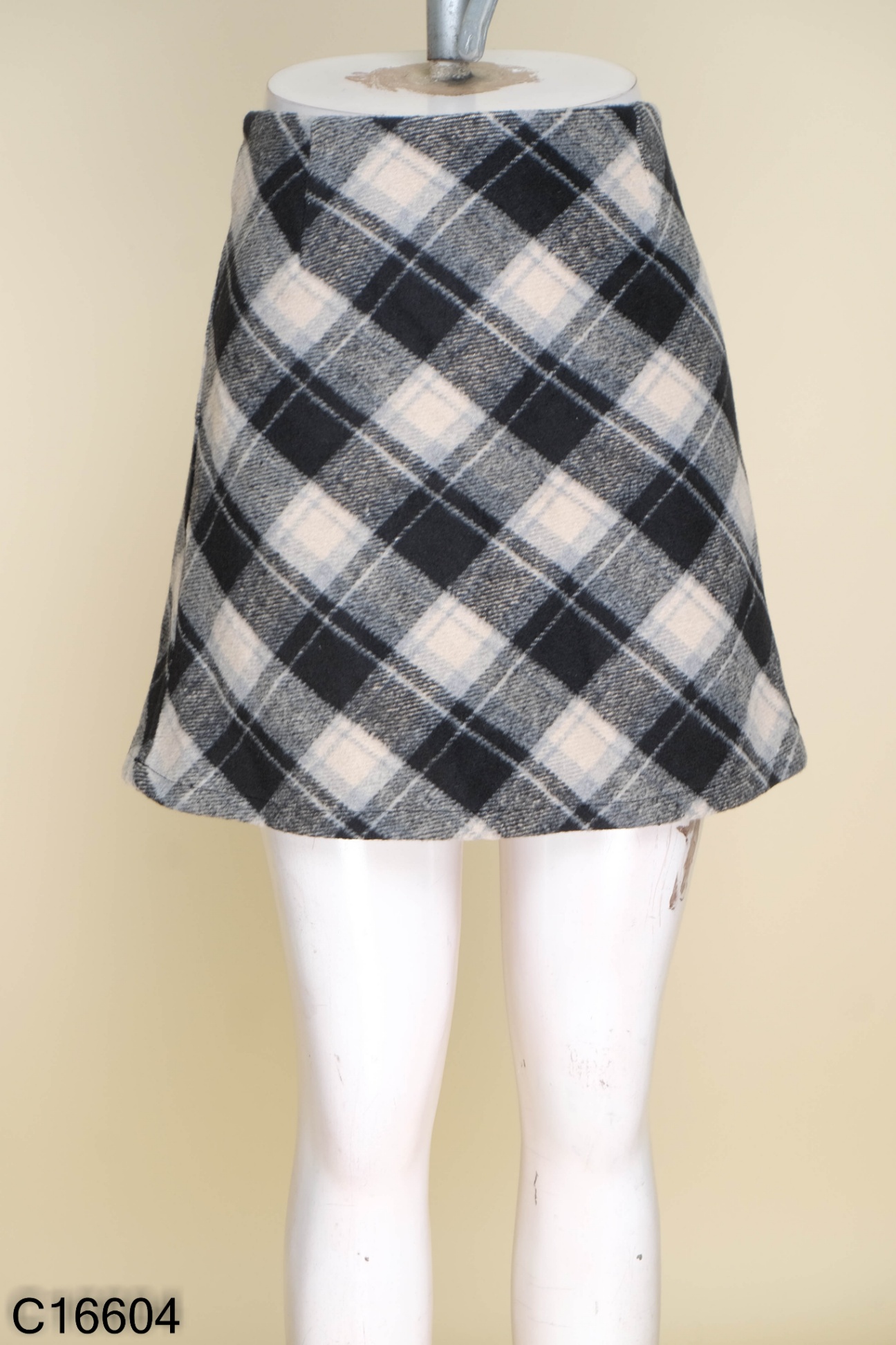Chân váy dạ kẻ ô mùa đông váy ngắn có quần bảo hộ - váy dài có lớp lót