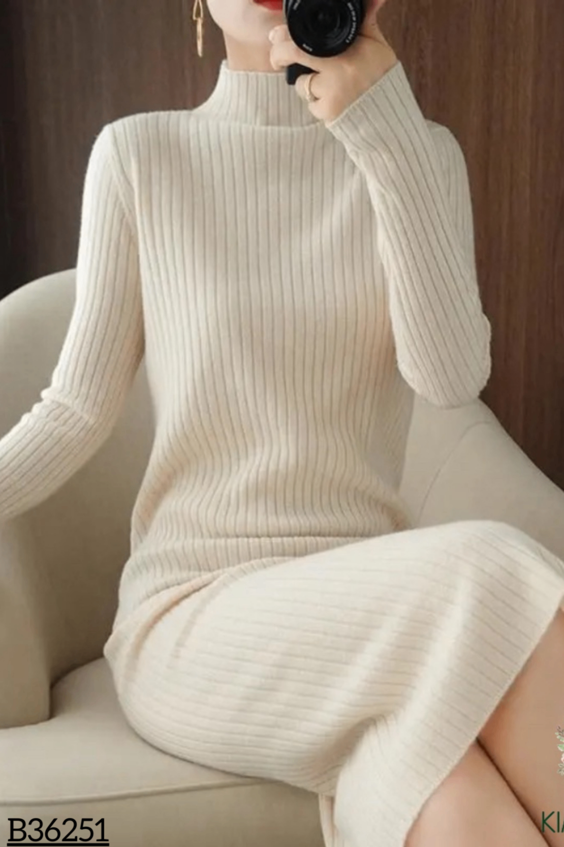 Áo len nữ FM Style form ôm cổ lọ, áo 5 phân tay dài chất len tăm dệt kim  dài tay sexy basic 211031300 - Áo ống | ThờiTrangNữ.vn