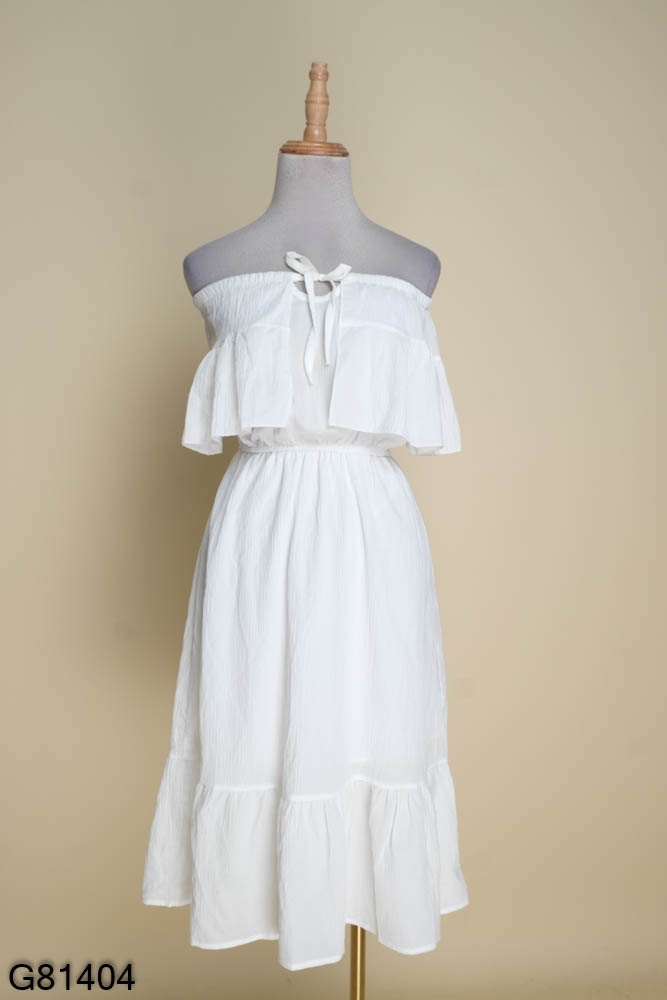 Đầm trắng trễ vai bèo bồng bềnh / Váy trắng voan tơ kỷ yếu prom dự tiệc  (Ảnh thật) | Lazada.vn