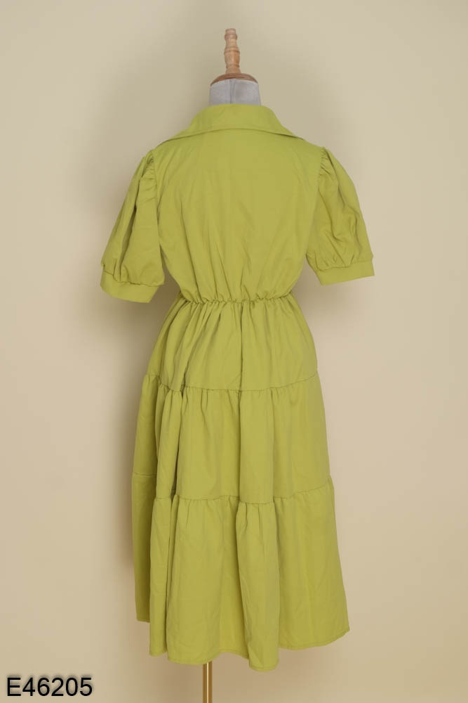 Váy Đầm Tay Bo Babydoll mầu xanh đậm cho Bé Gái Size 12kg - 46kg M005 SORA  CHAN