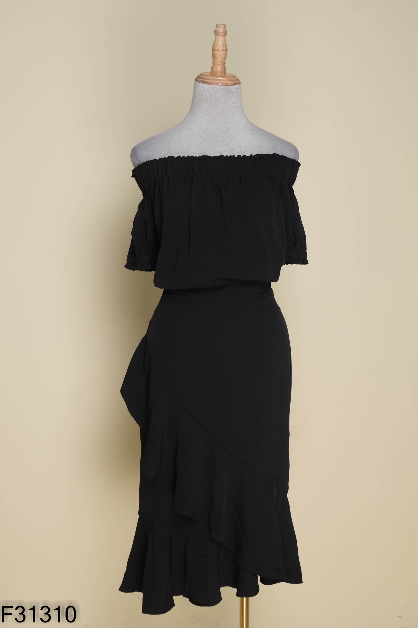 35087B03 - Chân váy đen voan hàn quốc, dáng xòe nhún 3 tầng phối ren. Thời  trang nữ Toson