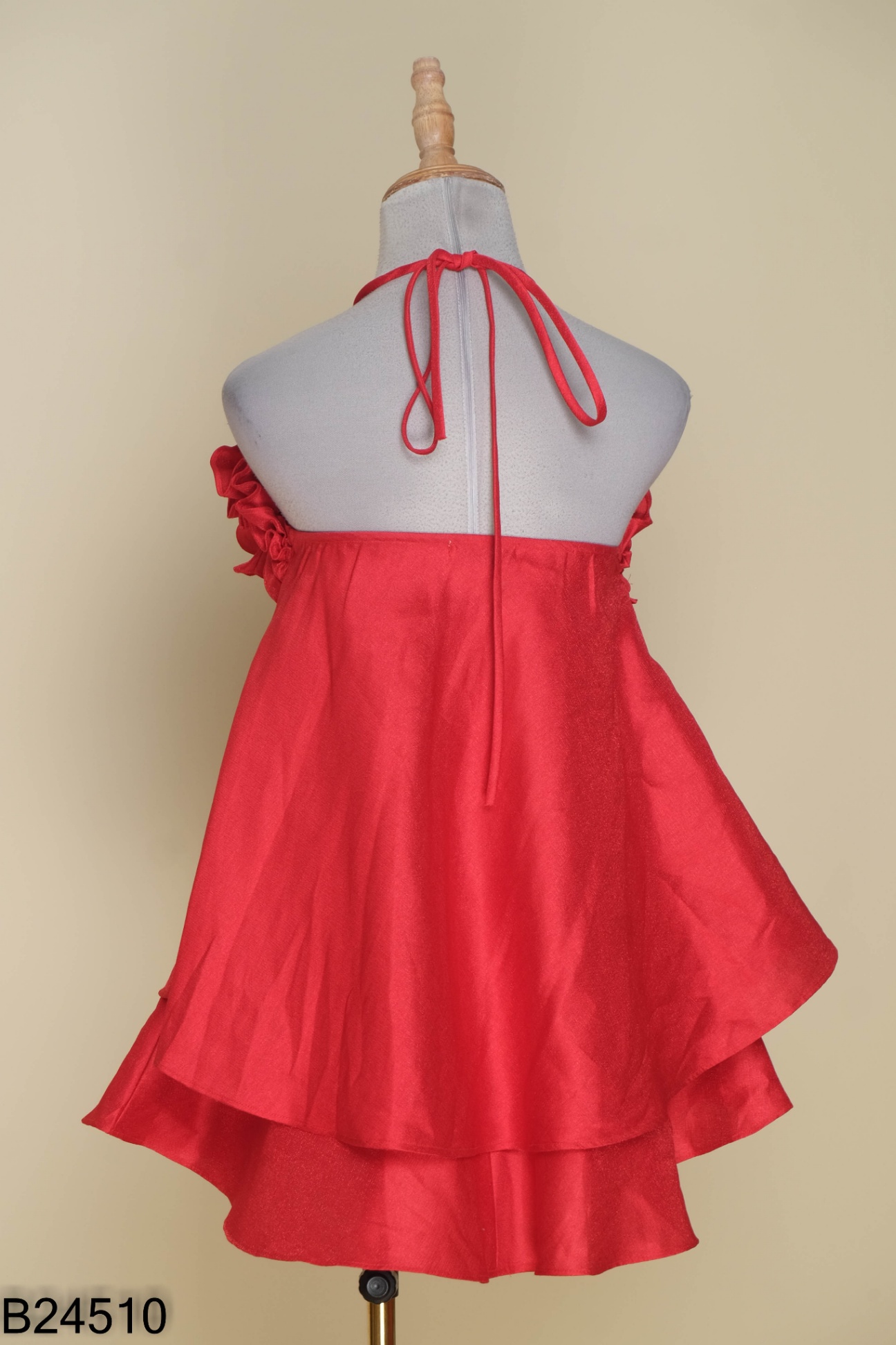 Đầm ôm body cổ yếm phối dây sọc đỏ trắng cực xinh - Hàng đẹp với giá tốt  nhất
