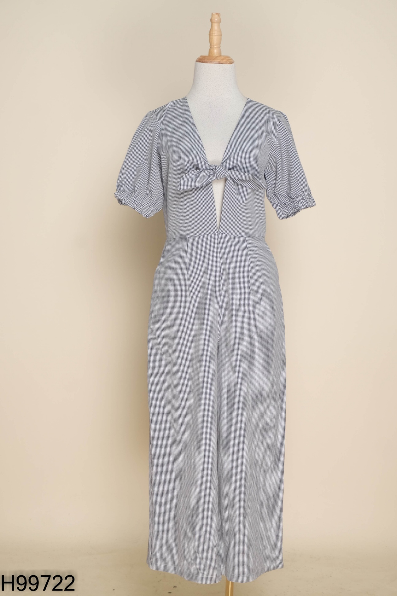 Jumpsuits đen trắng DAISY thắt nơ