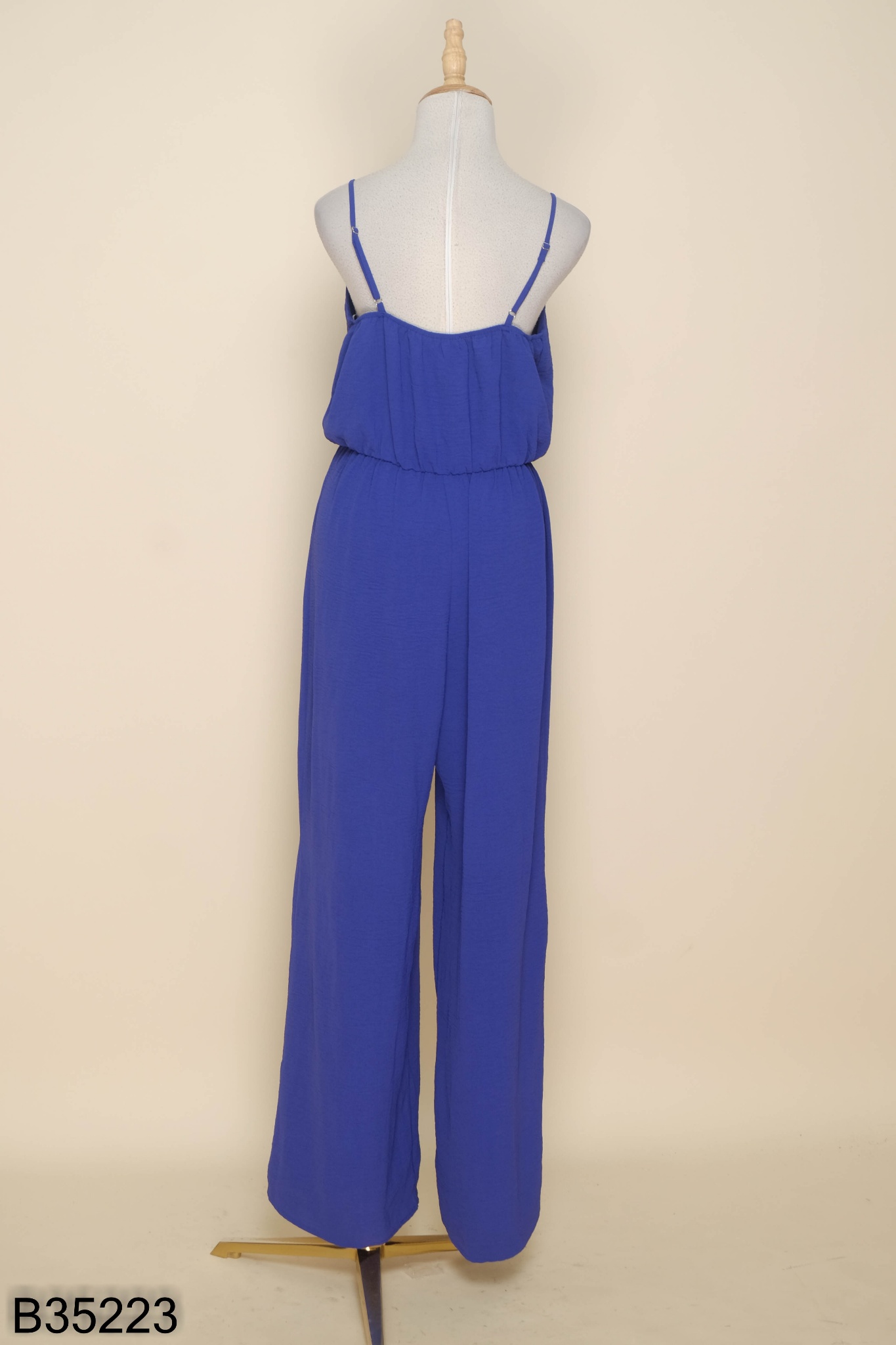 Jumpsuits hai dây xanh coban