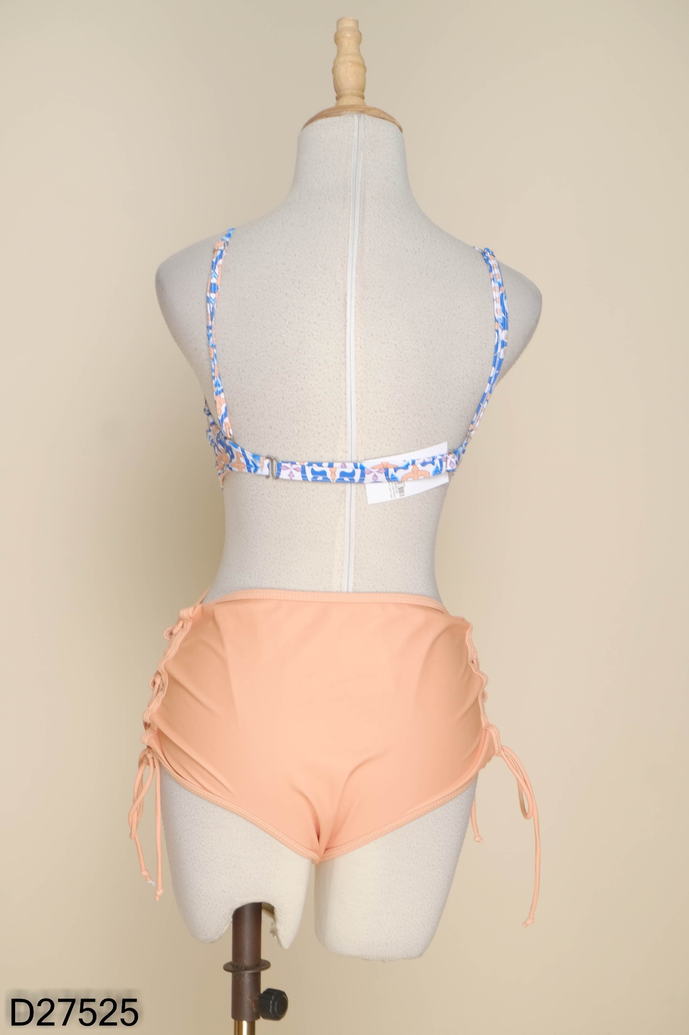 Set Bikini 2 mảnh xanh cam họa tiết