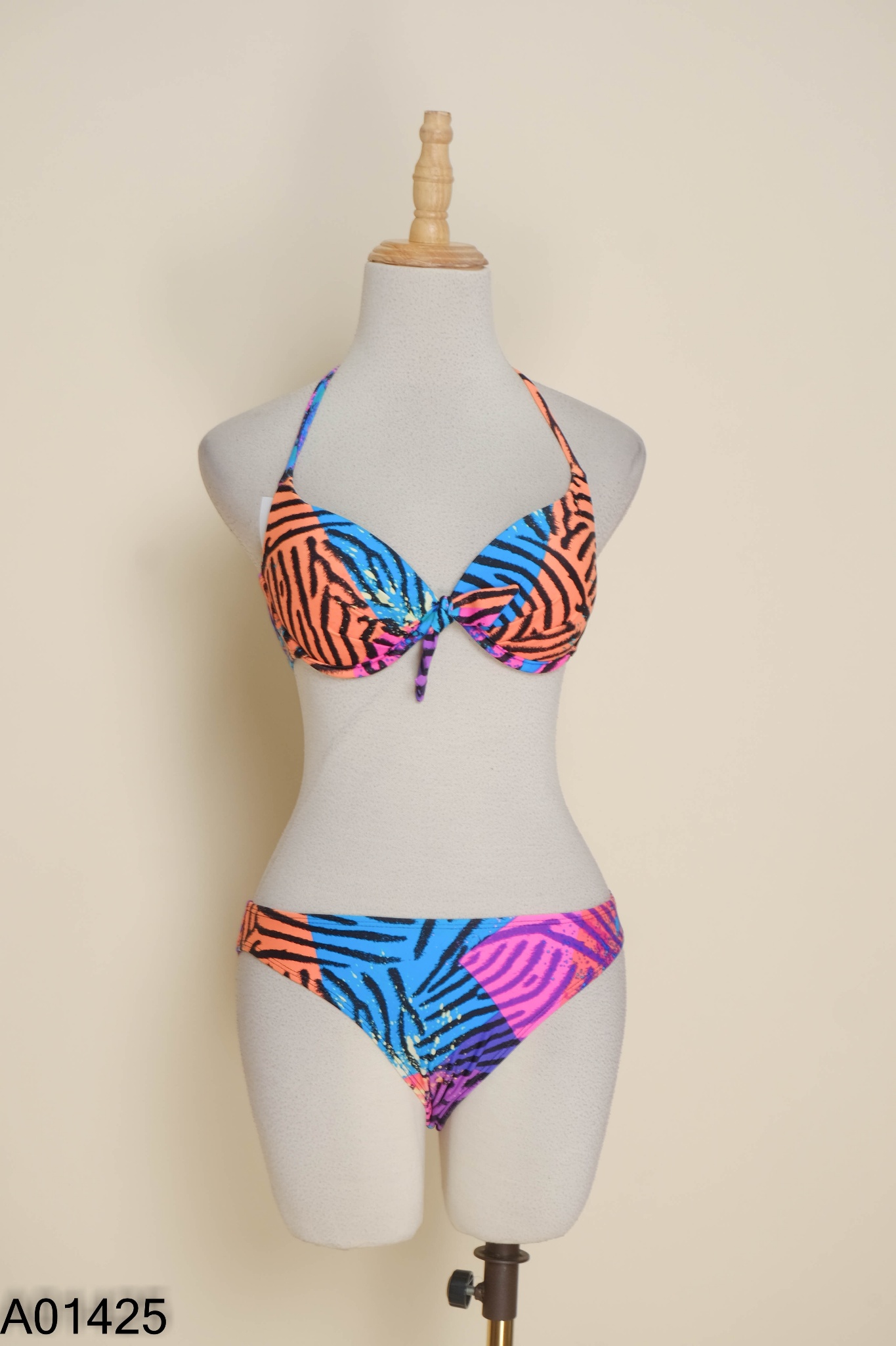 Set BIKINI hai mảnh cam phối xanh họa tiết