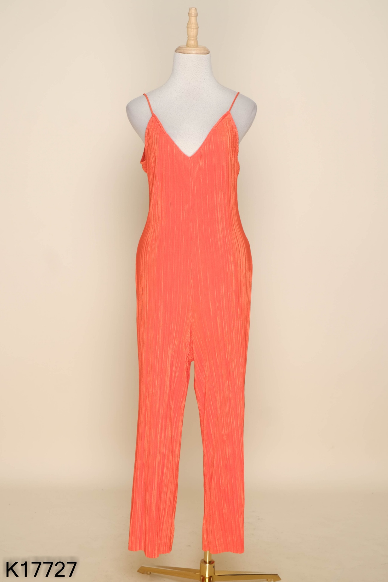 Jumpsuits cam đậm trơn hai dây