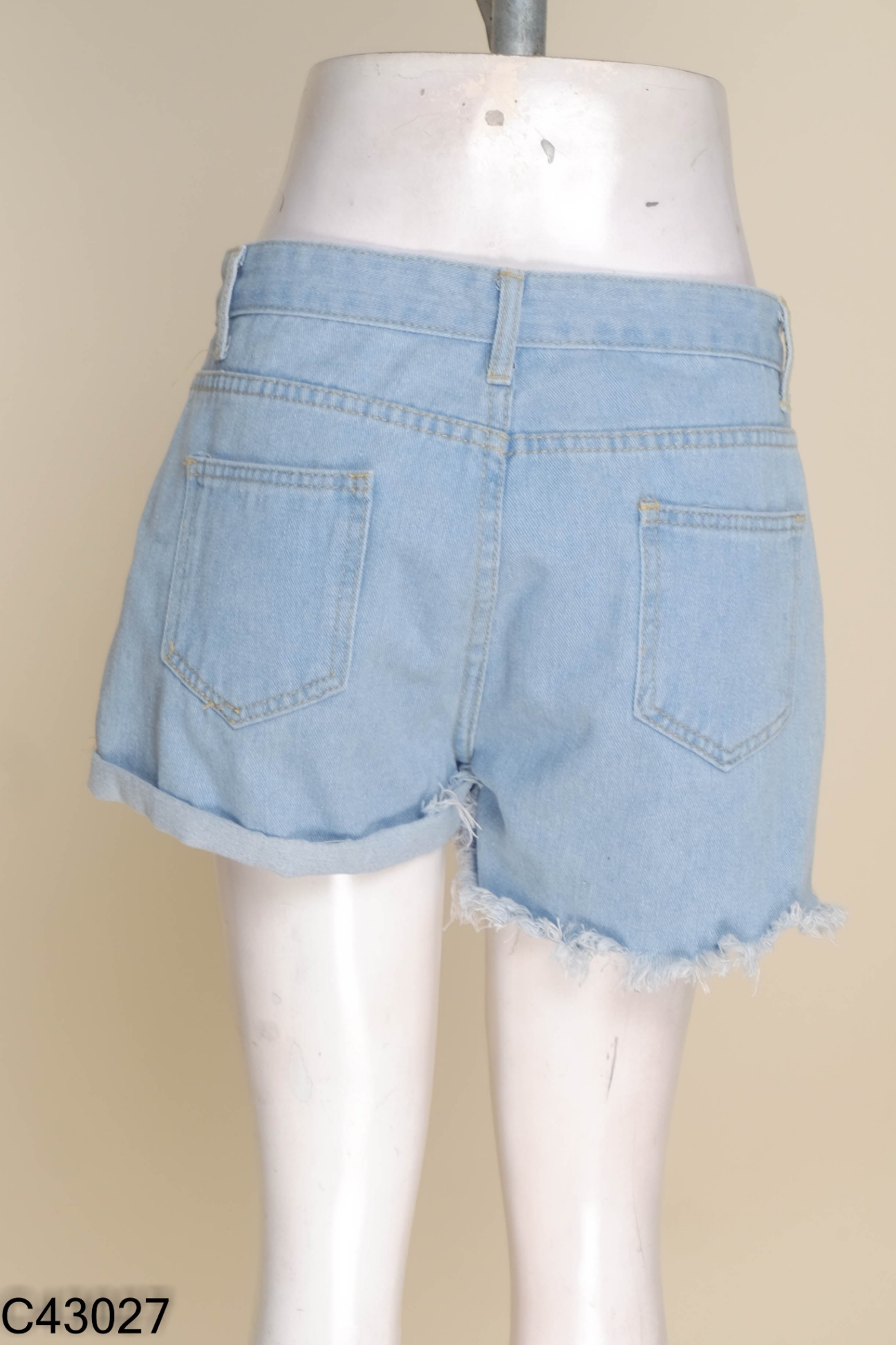 Quần short jean xanh