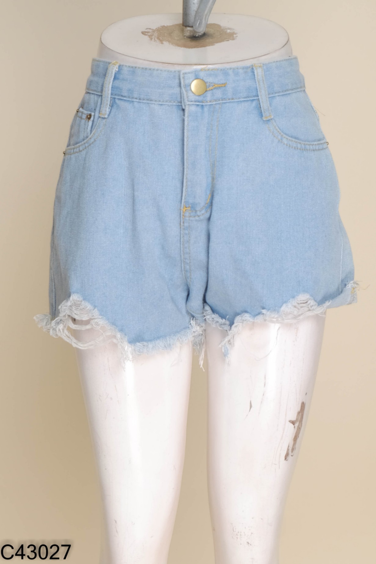 Quần short jean xanh