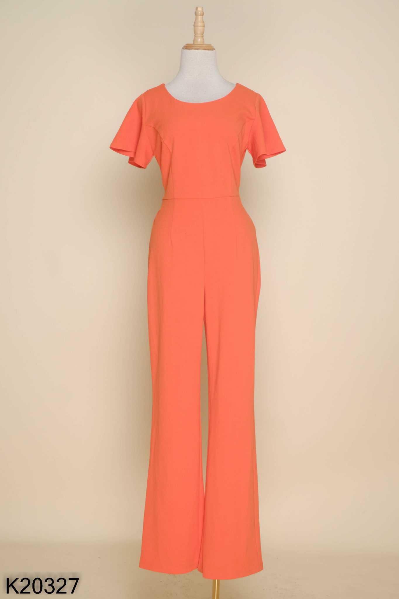 Jumpsuits cam đâmh trơn phối dây eo