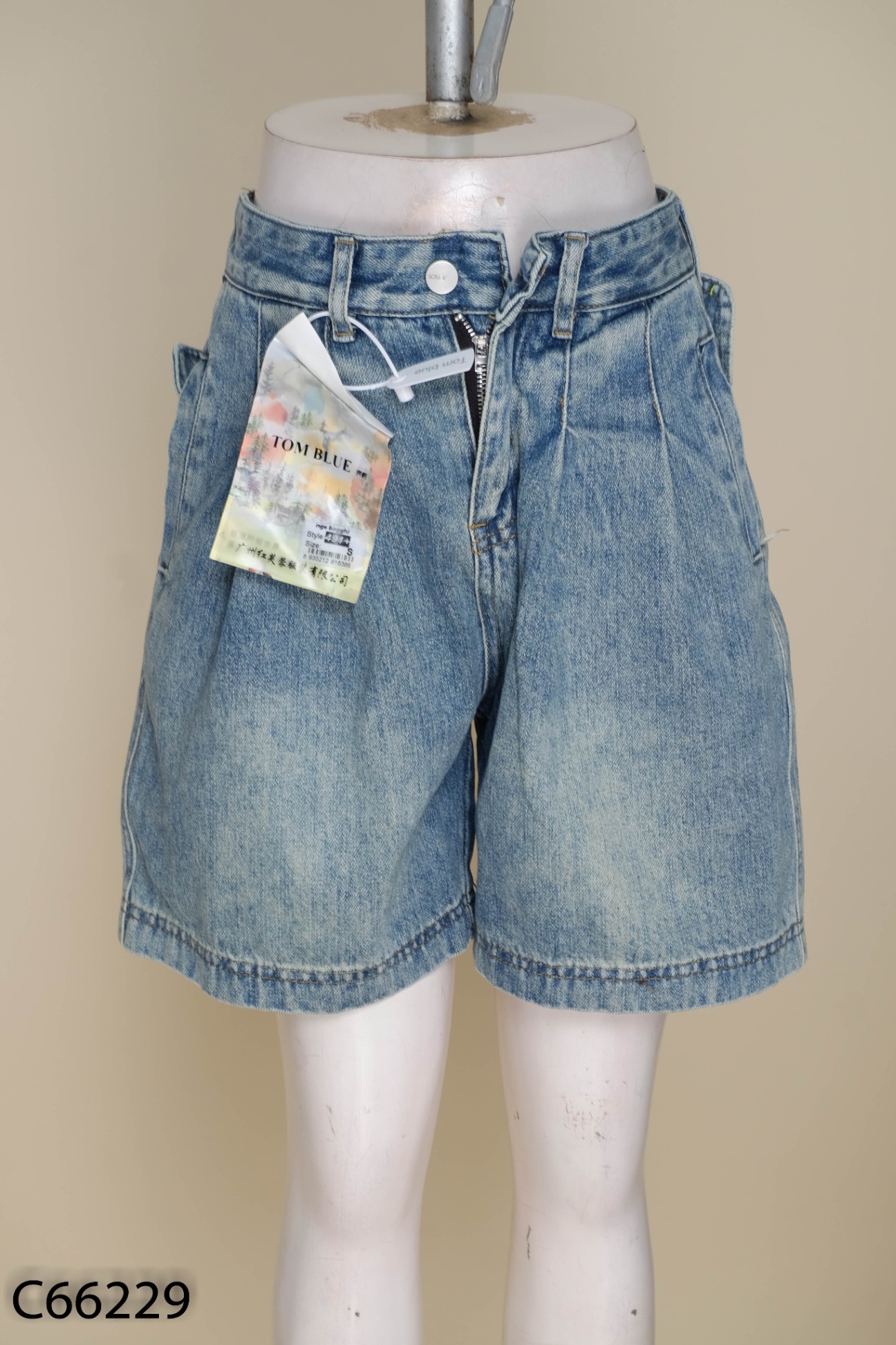 NEWTAG Quần shorts jeans xanh