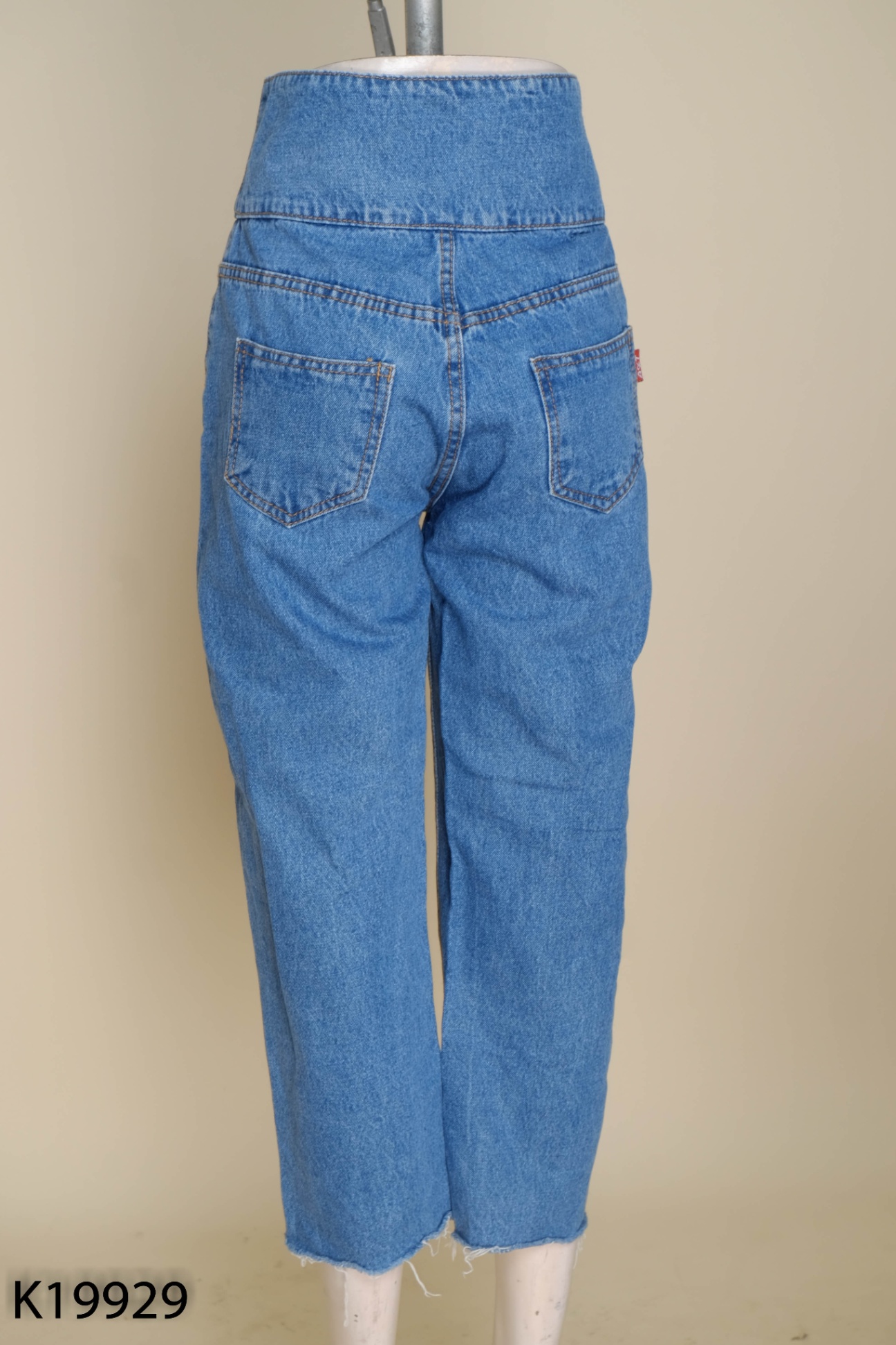 Quần baggy jeans xanh 3 khuy