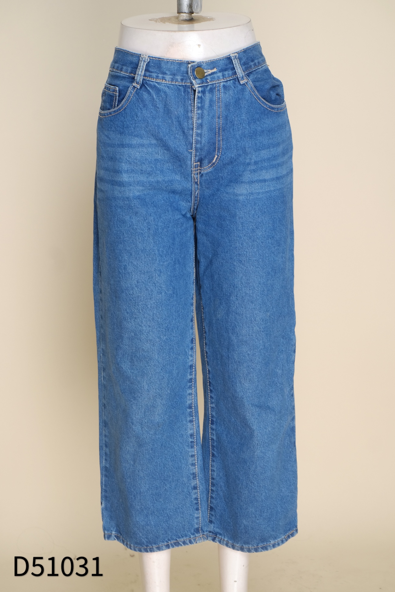 Quần baggy jeans xanh