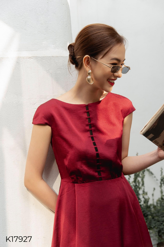 Váy ADORE DRESS đỏ sát nách