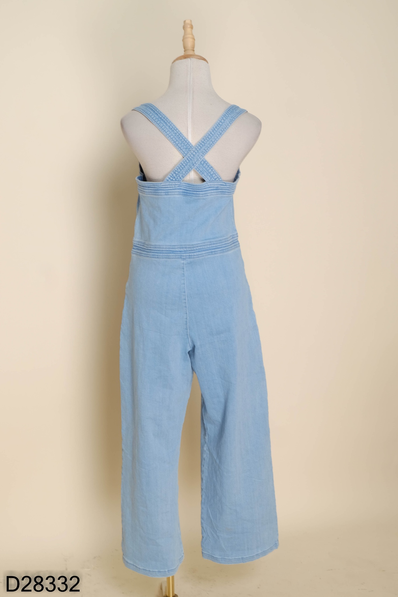 Jumpsuit jean xanh trơn