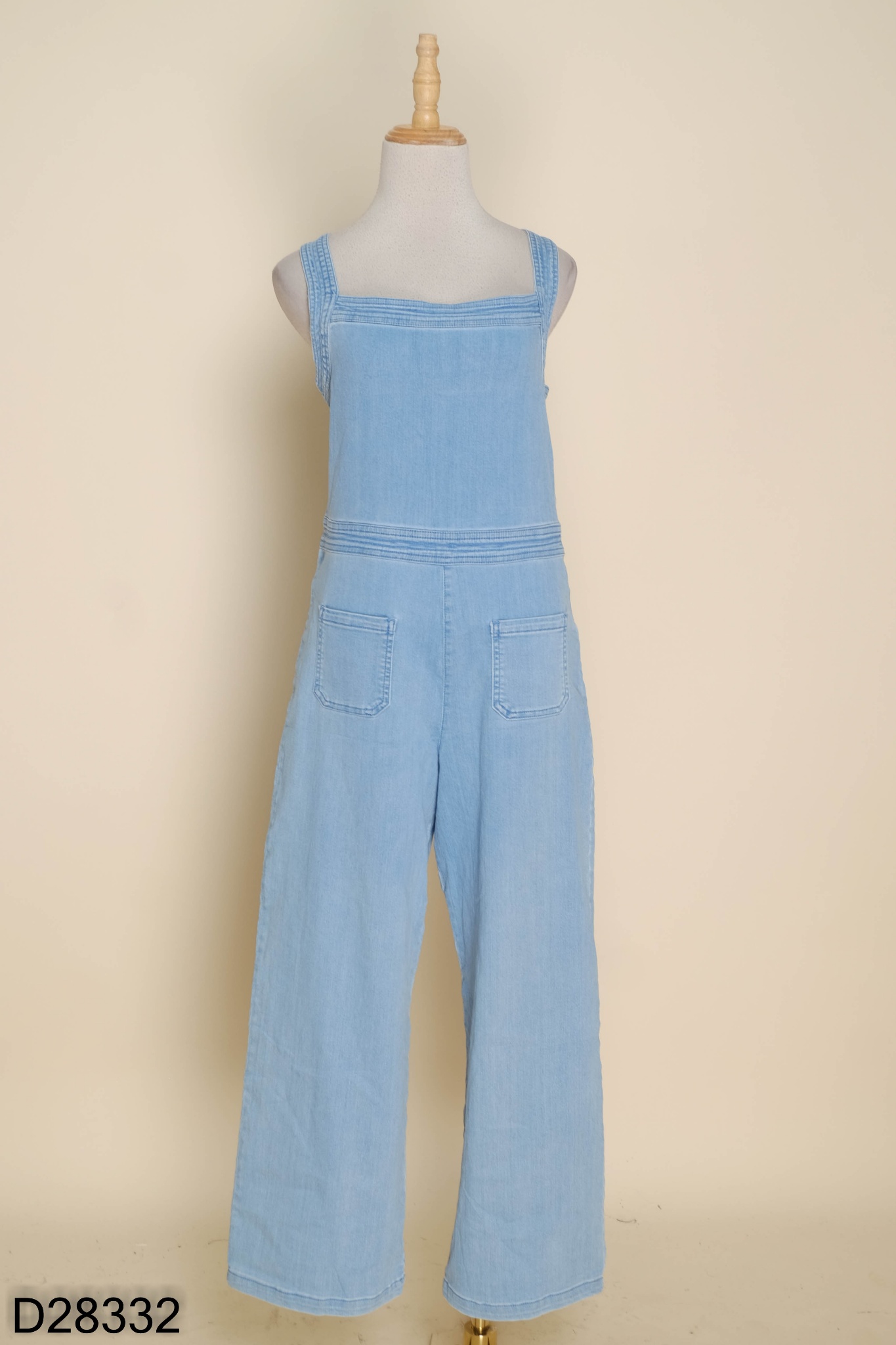 Jumpsuit jean xanh trơn