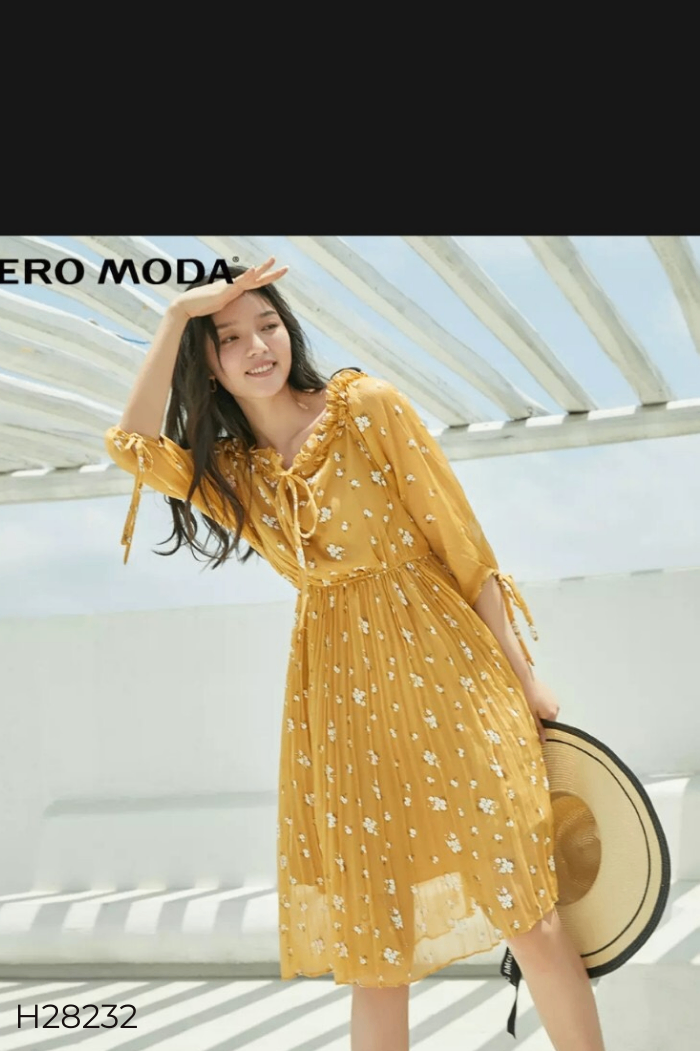 Váy vàng hoa VERO MODA eo chun