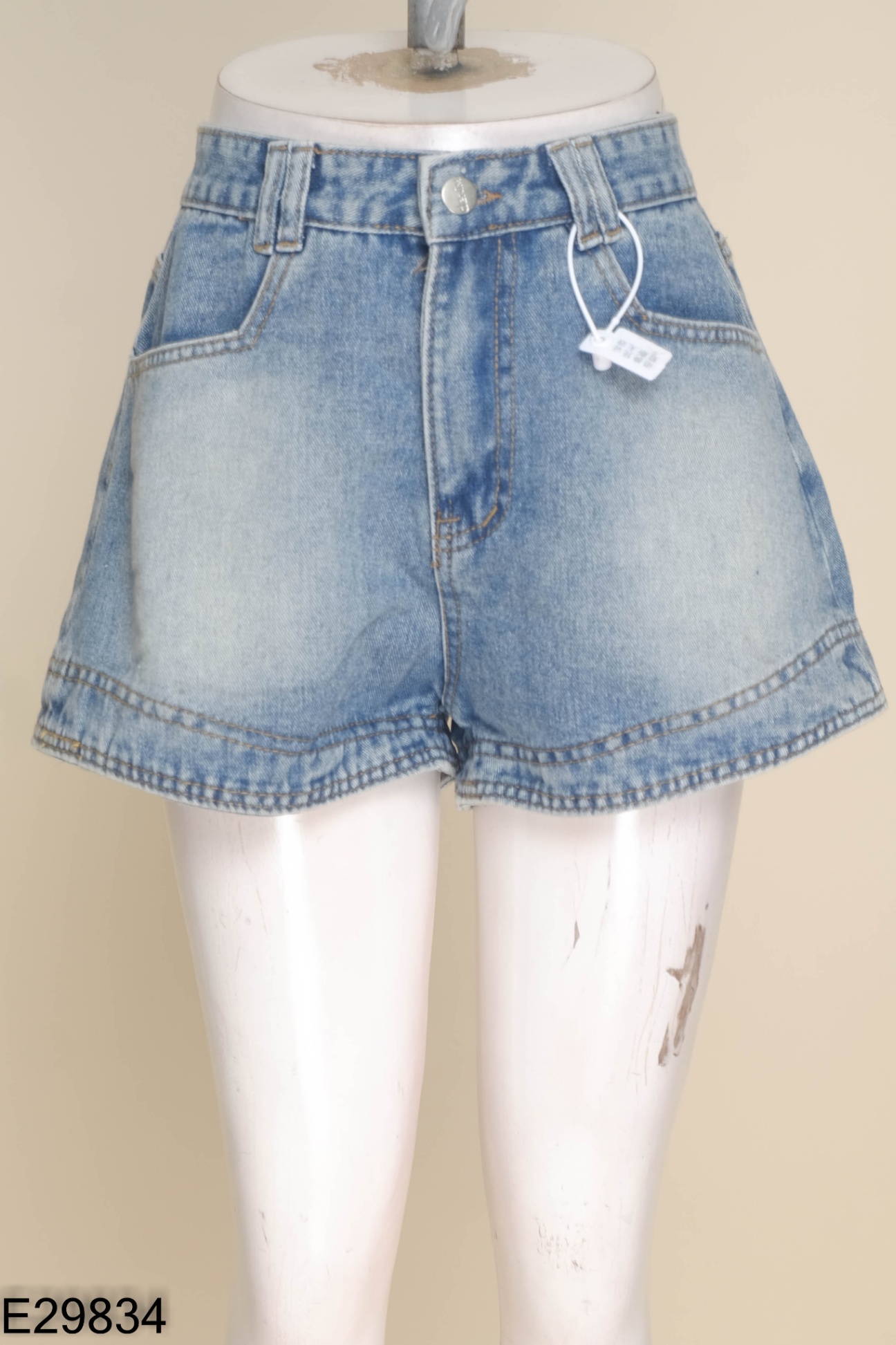 Quần short jean xanh